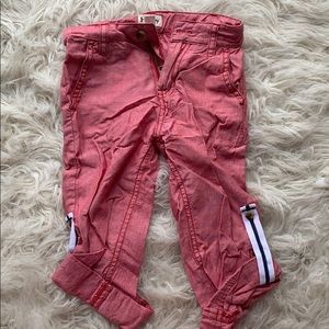 Red cotton parachute pants for toddlers